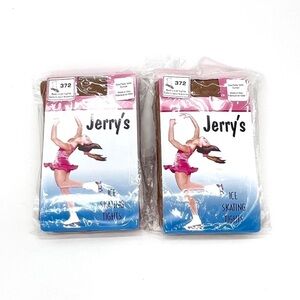 Jerry’s Ice Skating Boot Cover Tights (2 Pair) Suntan Size Medium Cotton New NWT